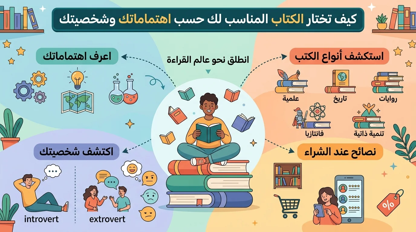 كيف تختار الكتاب المناسب لك حسب اهتماماتك وشخصيتك